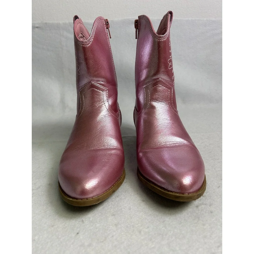 Barbiecore Madden‎ NYC Size 5 Youth Metallic Western Cowboy Boots GGMN25AM104